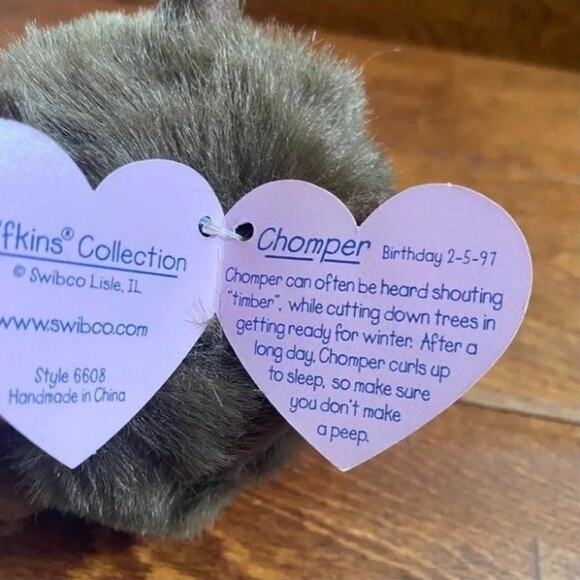 SWIBCO Puffkins Vintage 1990s "Chomper" Beaver Plush - Picture 3 of 3